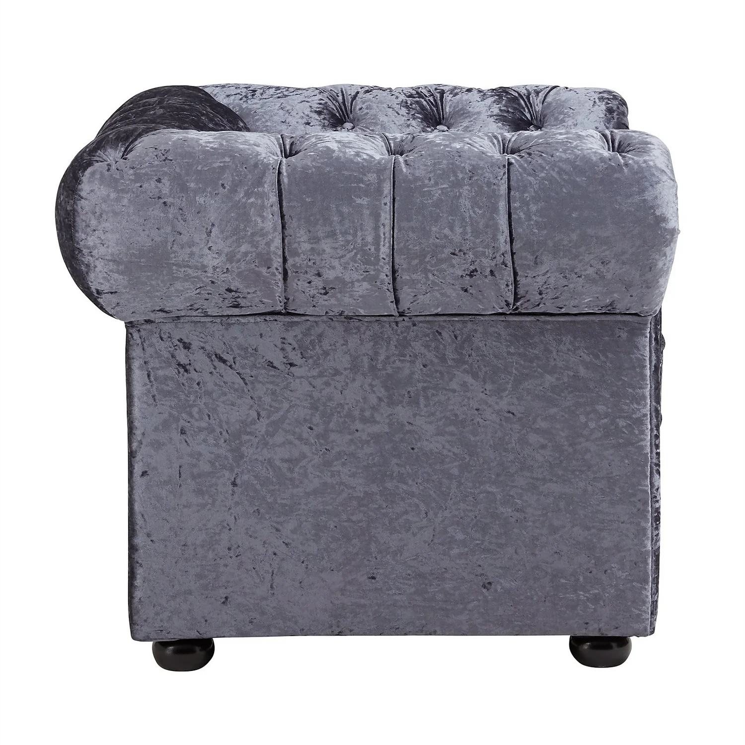 Chesterfield Crushed Velvet Armchair - Petrol Blue 4 Chesterfield Crushed Velvet Armchair - Petrol Blue - Image 4