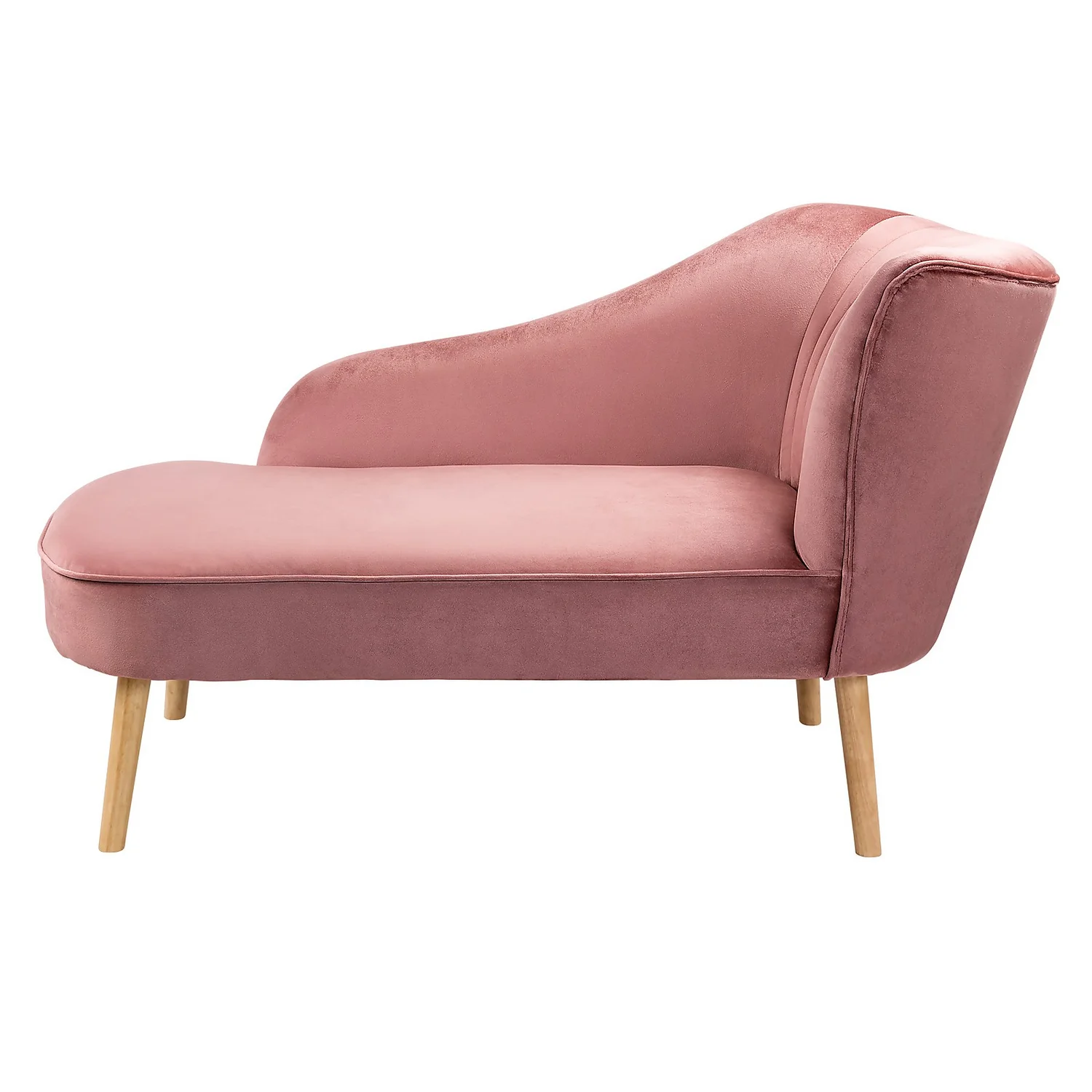 Lara Luxury Velvet Chaise Longue - Rose 2 Lara Luxury Velvet Chaise Longue - Rose - Image 2