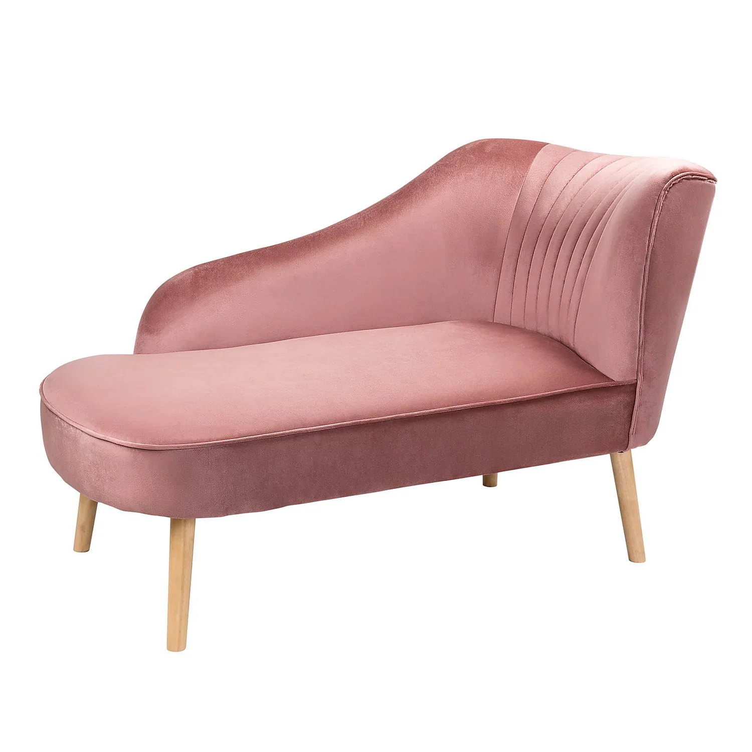 Lara Luxury Velvet Chaise Longue - Rose 1 Lara Luxury Velvet Chaise Longue - Rose