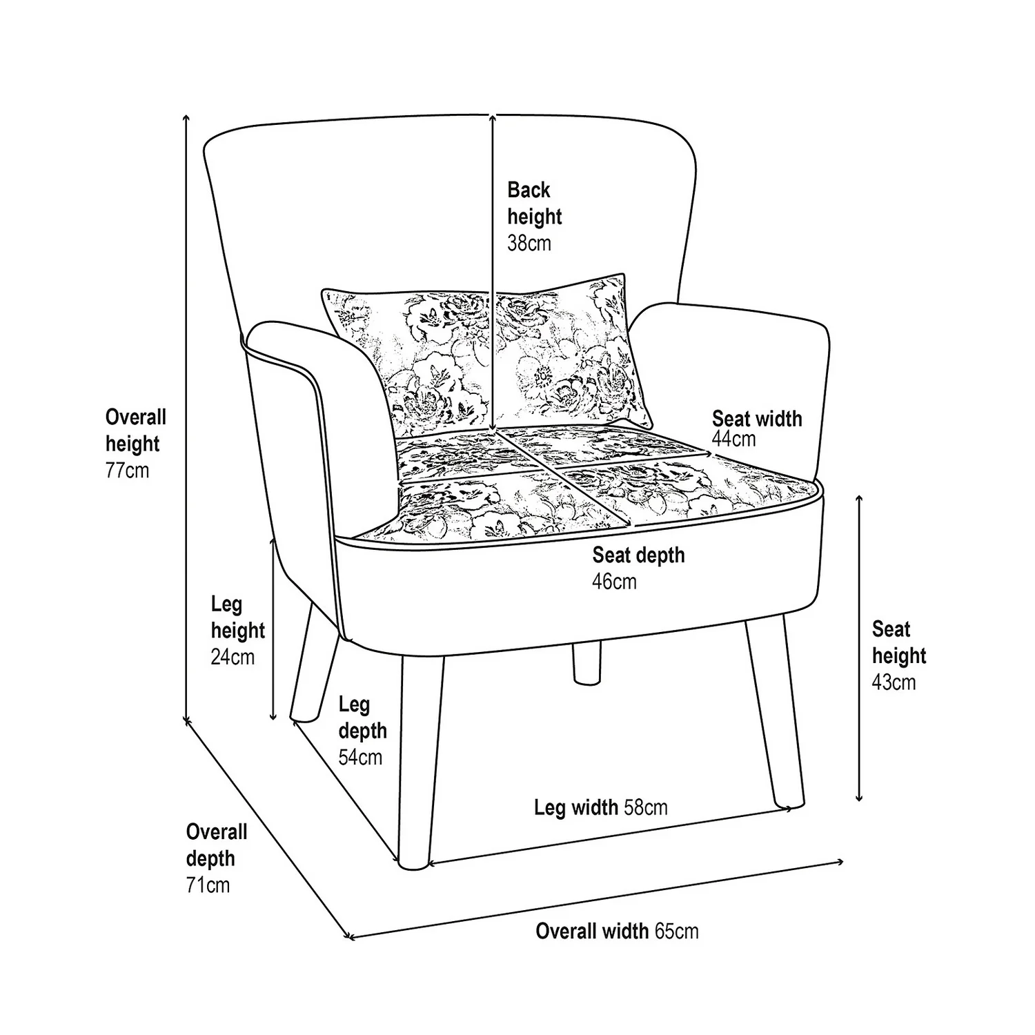 Flora Print Seat Armchair 8 Flora Print Seat Armchair - Image 8