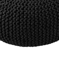 Charles Chunky Knit Pouffe - Grey -Curver Shop 12882881 1114898261876553