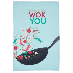 KitchenCraft Set Of 2 "We Will Wok You" Tea Towels -Curver Shop 12886019 1124902671922447