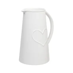 Ceramic Jug With Embossed Heart - White -Curver Shop 12886083 2054843705790511