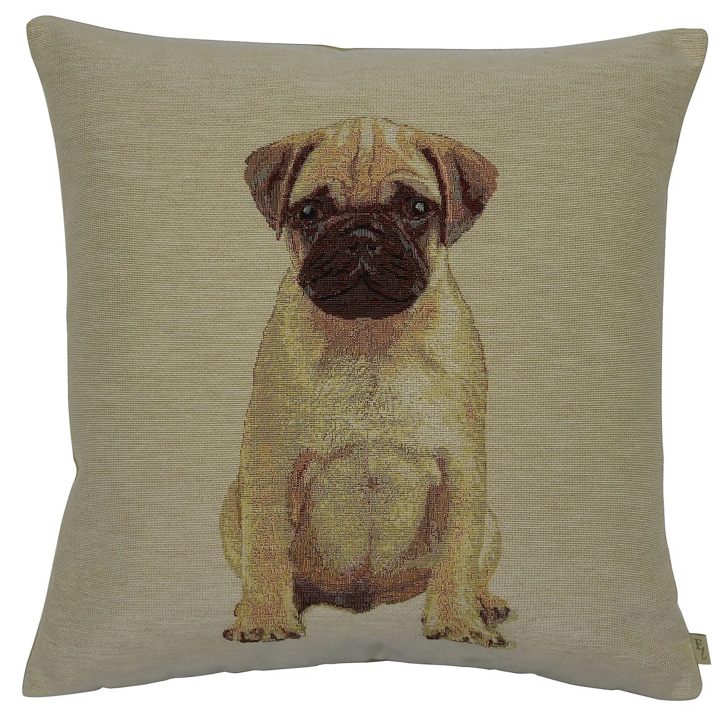 None Pug Tapestry Cushion - 45x45cm 1 None Pug Tapestry Cushion - 45x45cm
