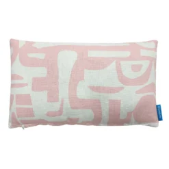 House Beautiful Geo Printed Linen Cushion - 30x50cm - Blossom