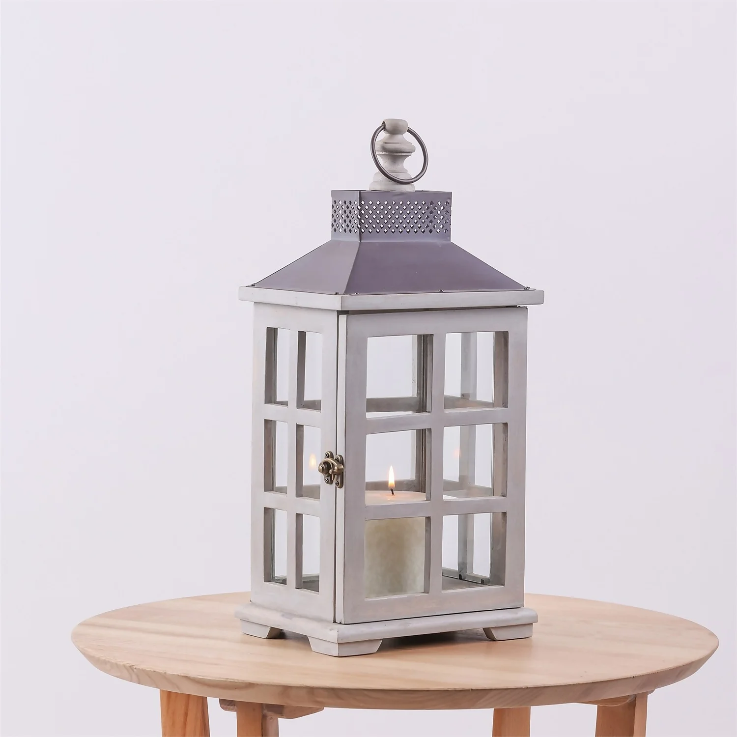 Country Living Wood Lantern - Medium 2 Country Living Wood Lantern - Medium - Image 2