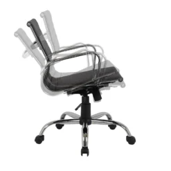 Dave Office Chair - Black Faux Leather -Curver Shop 12887220 1114873909009131