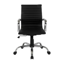 Dave Office Chair - Black Faux Leather -Curver Shop 12887220 1424873908936651