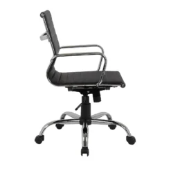Dave Office Chair - Black Faux Leather -Curver Shop 12887220 7354873908959574