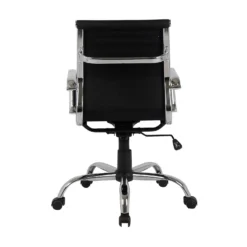 Dave Office Chair - Black Faux Leather -Curver Shop 12887220 7494873908984417