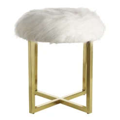 Mary Furry Stool - White -Curver Shop 12887591 1934885834123224