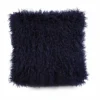 Navy Faux Mongolian Fur Cushion