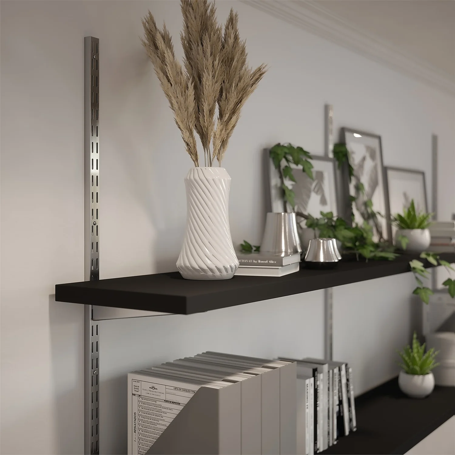 Twin Slot Shelving Kit - 1600mm Krome Twinslot And 120mm Brackets - Chrome Effect 4 Twin Slot Shelving Kit - 1600mm Krome Twinslot And 120mm Brackets - Chrome Effect - Image 4
