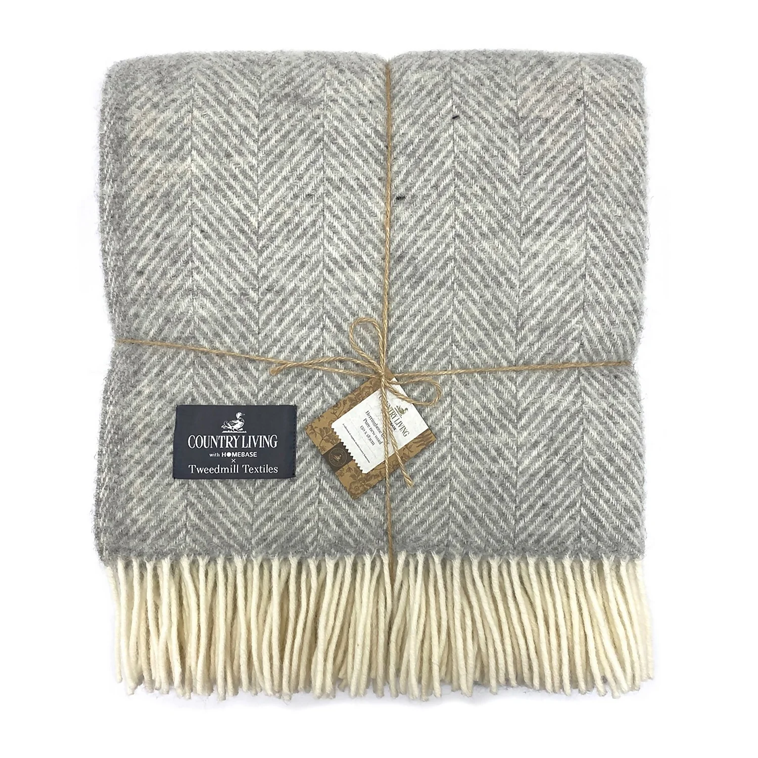 Country Living Wool Herringbone Throw - 150x183cm - Grey 1 Country Living Wool Herringbone Throw - 150x183cm - Grey
