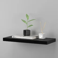 Flexi Storage Decorative Shelving Floating Shelf Black Oak 600x38x240mm -Curver Shop 12889893 1464885494841620