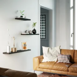 Flexi Storage Decorative Shelving Floating Shelf Black Oak 900x38x240mm -Curver Shop 12889895 1394885494928821