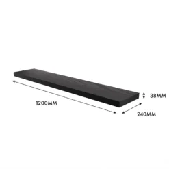 Flexi Storage Decorative Shelving Floating Shelf Black Oak 1200x38x240mm -Curver Shop 12889901 1154976219149113