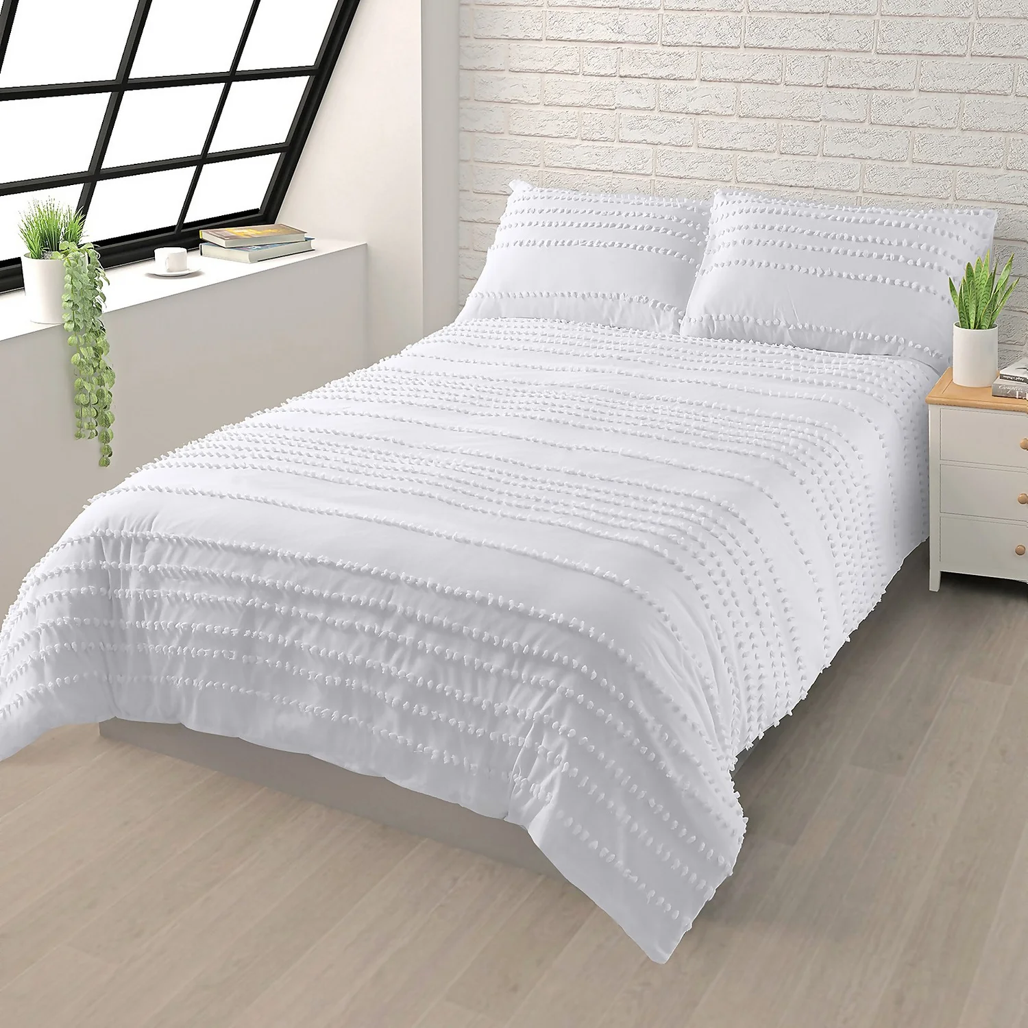 House Beautiful Cotton Tufted Bedding Set - Double 1 House Beautiful Cotton Tufted Bedding Set - Double