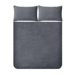 Snuggle Fleece Bedding Set - Charcoal - Double