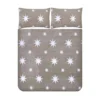 Snuggle Fleece Bedding Set - Grey Star - Double