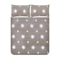 Snuggle Fleece Bedding Set - Grey Star - Double