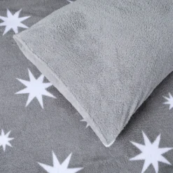 Snuggle Fleece Bedding Set - Grey Star - Double -Curver Shop 12891926 3534869747901602