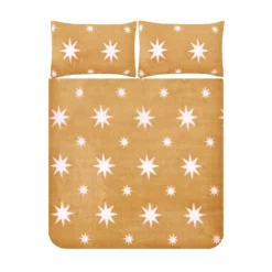 Snuggle Fleece Bedding Set - Ochre Star - King