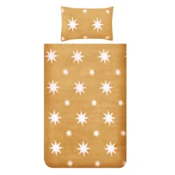 Snuggle Fleece Bedding Set - Ochre Star - Single