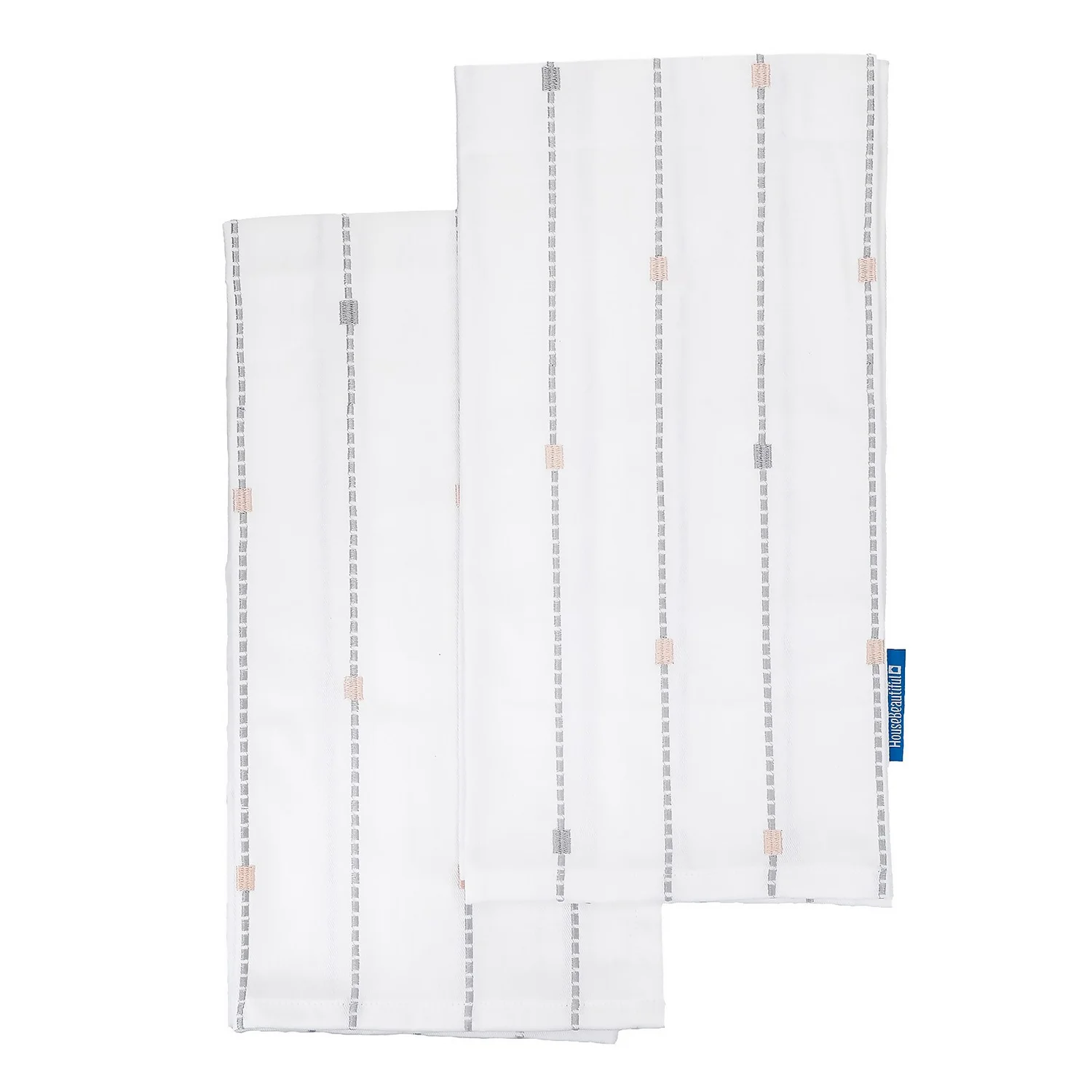 House Beautiful Tufted Tea Towels - 2 Pack - Mist Blossom 1 House Beautiful Tufted Tea Towels - 2 Pack - Mist Blossom