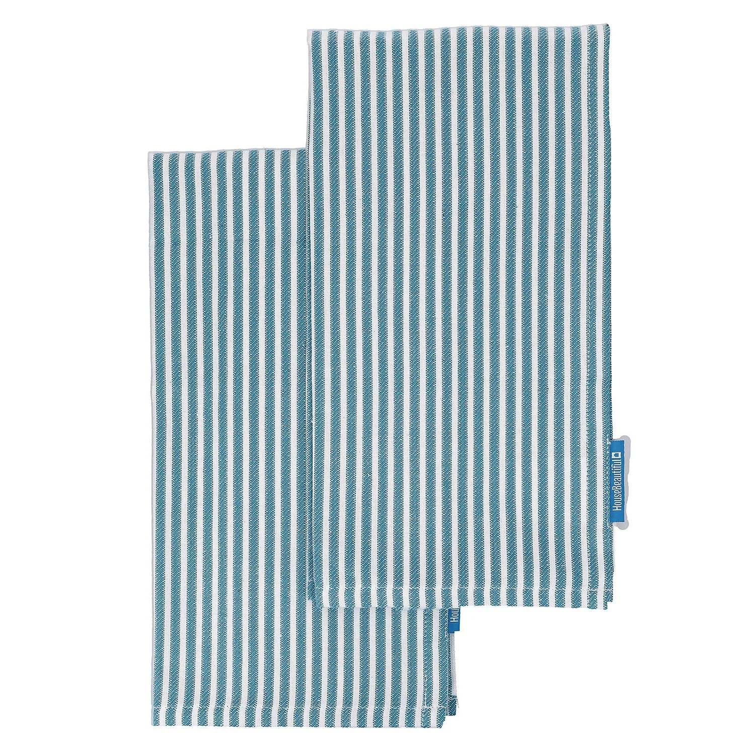 House Beautiful Woven Bold Stripe Tea Towels - 2 Pack - Teal 1 House Beautiful Woven Bold Stripe Tea Towels - 2 Pack - Teal