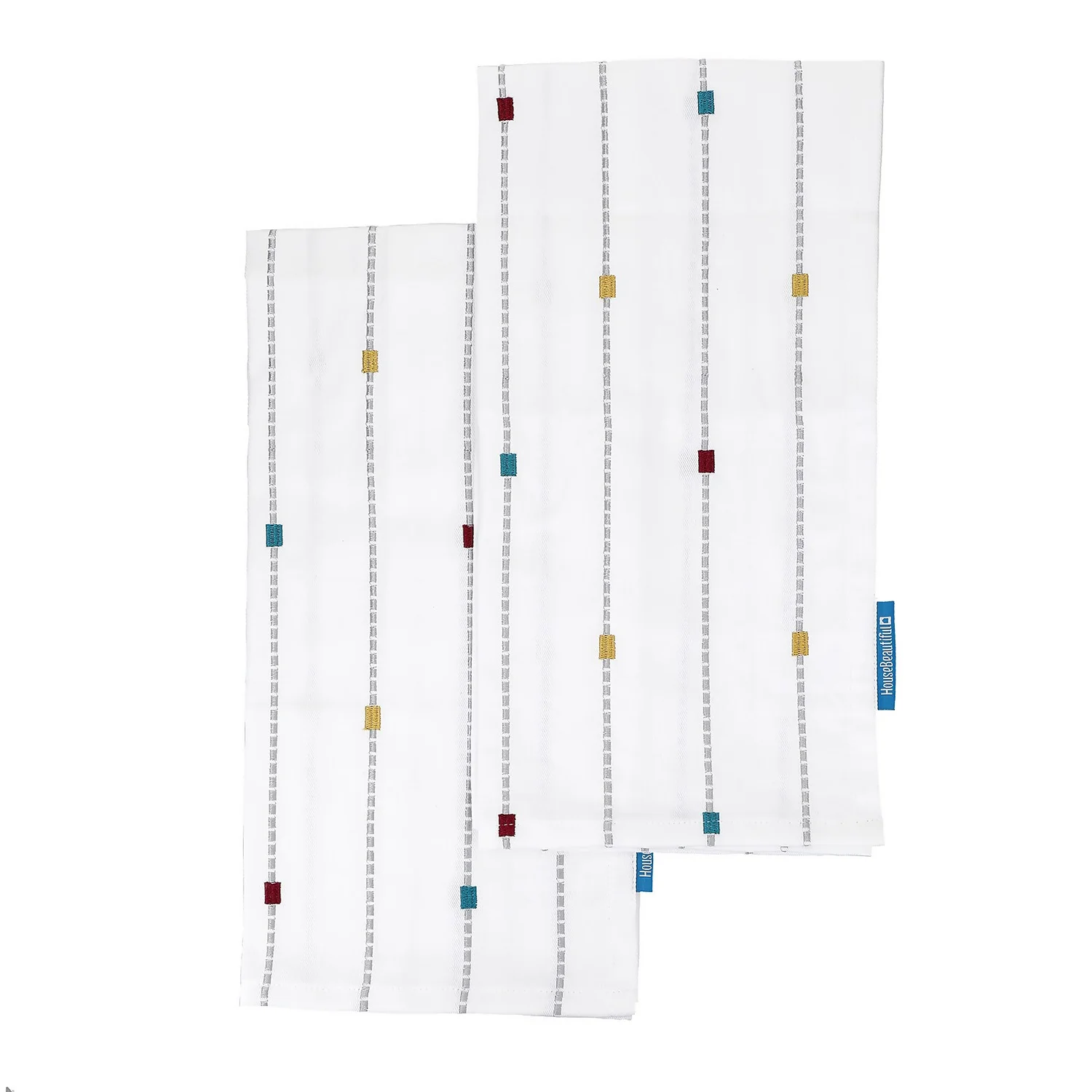 House Beautiful Tufted Tea Towels - 2 Pack - Multi-coloured 1 House Beautiful Tufted Tea Towels - 2 Pack - Multi-coloured