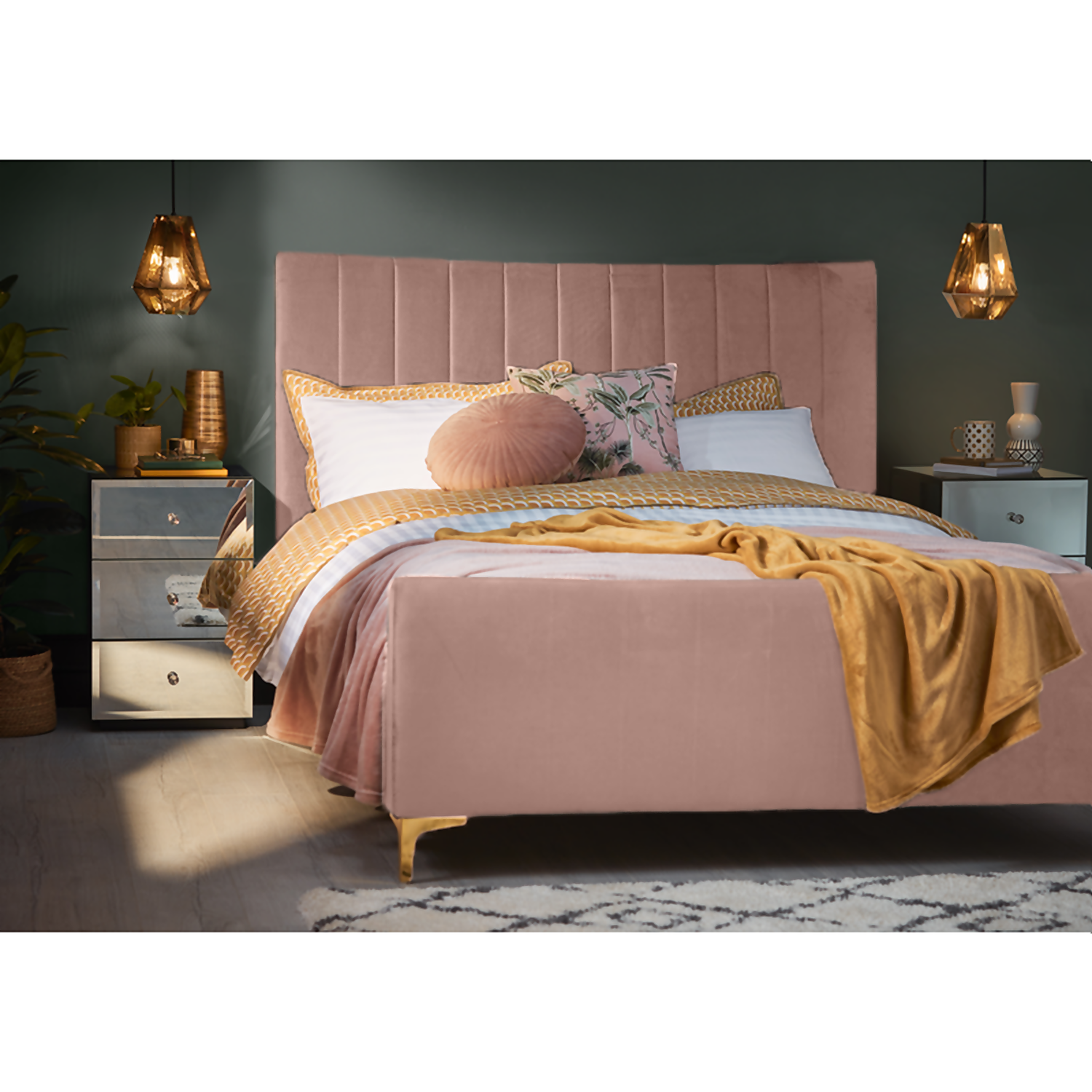 Donna Deco Double Bed - Blush 2 Donna Deco Double Bed - Blush - Image 2