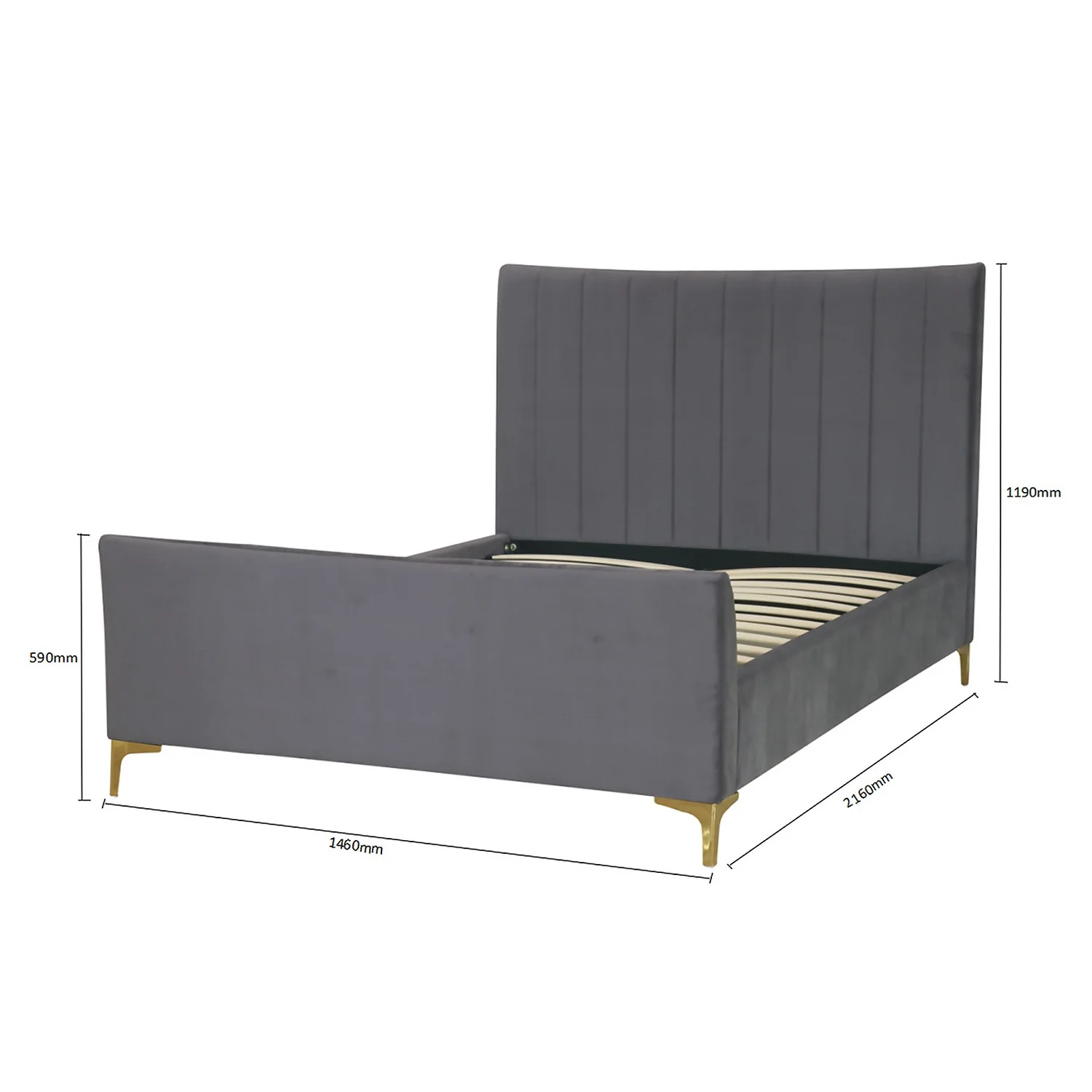 Donna Deco Double Bed - Grey 9 Donna Deco Double Bed - Grey - Image 9