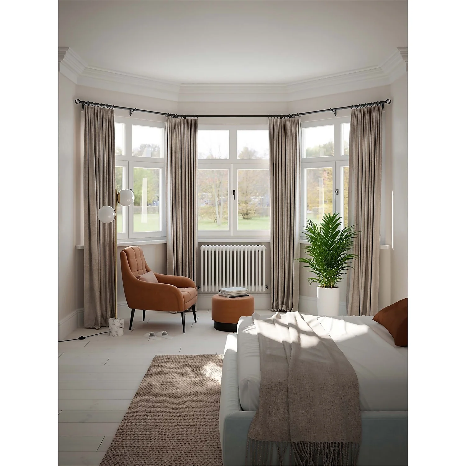 Adjustable Bay Window Bracket - Matt Black 2 Adjustable Bay Window Bracket - Matt Black - Image 2