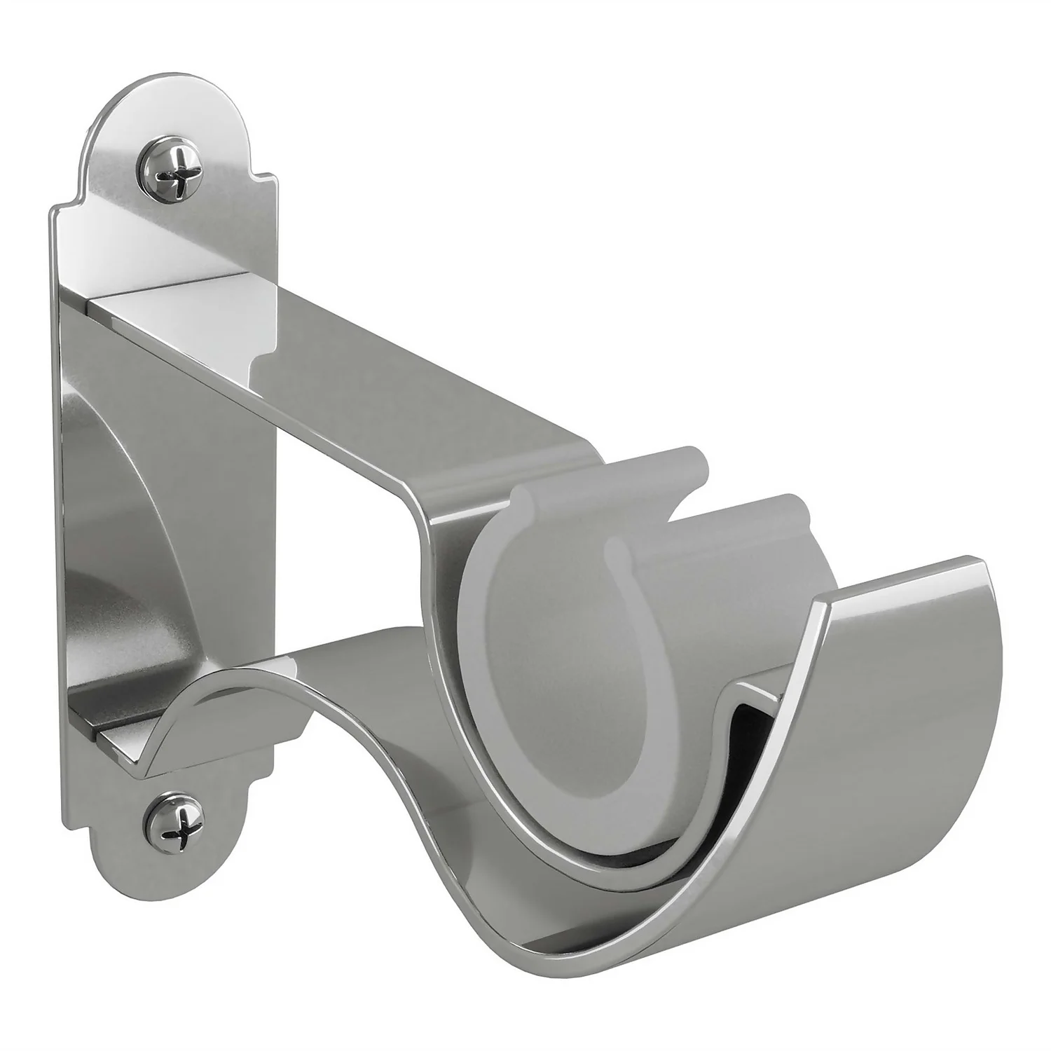Push Fit Curtain Bracket - Polished Silver 1 Push Fit Curtain Bracket - Polished Silver