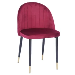 Illona Velvet Dining Chairs - Set Of 2 - Berry -Curver Shop 12906334 2074862758242648