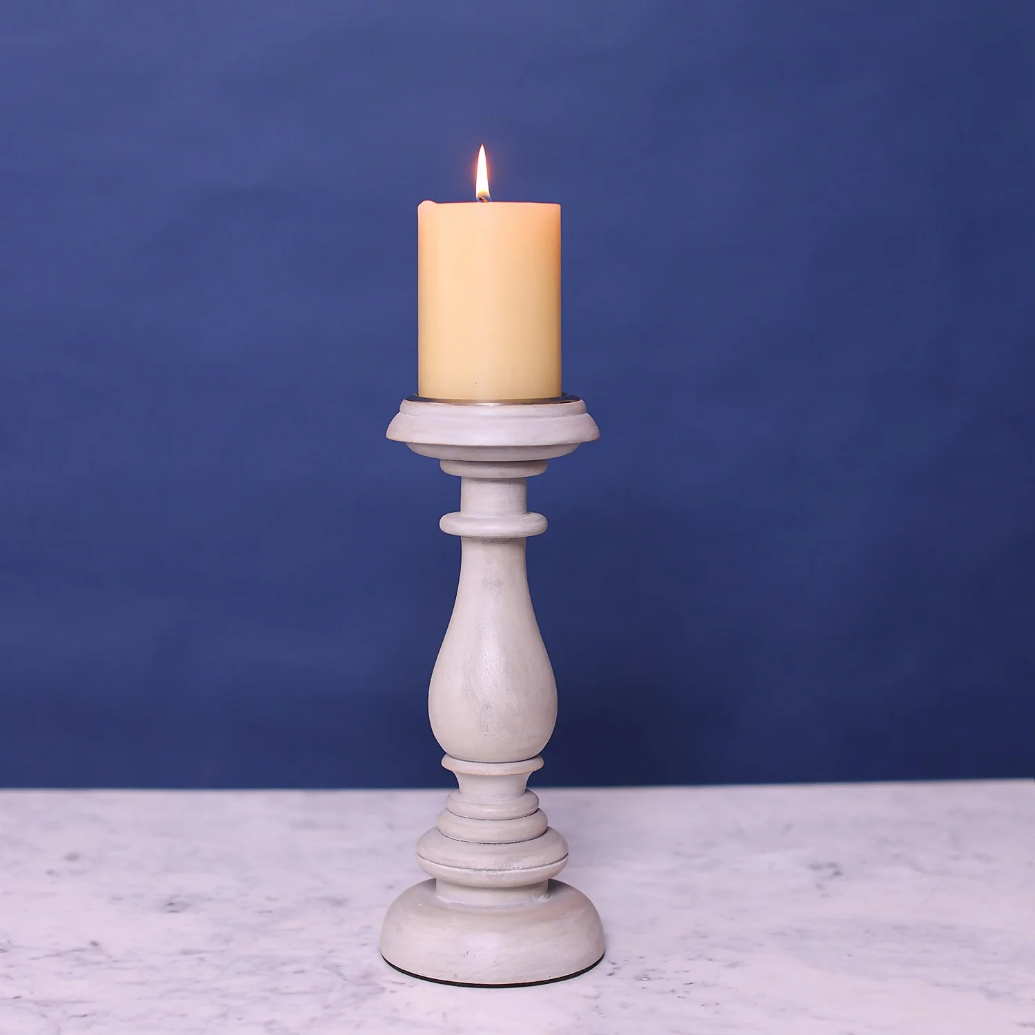 Country Living Wooden Pillar Holder - Small 2 Country Living Wooden Pillar Holder - Small - Image 2