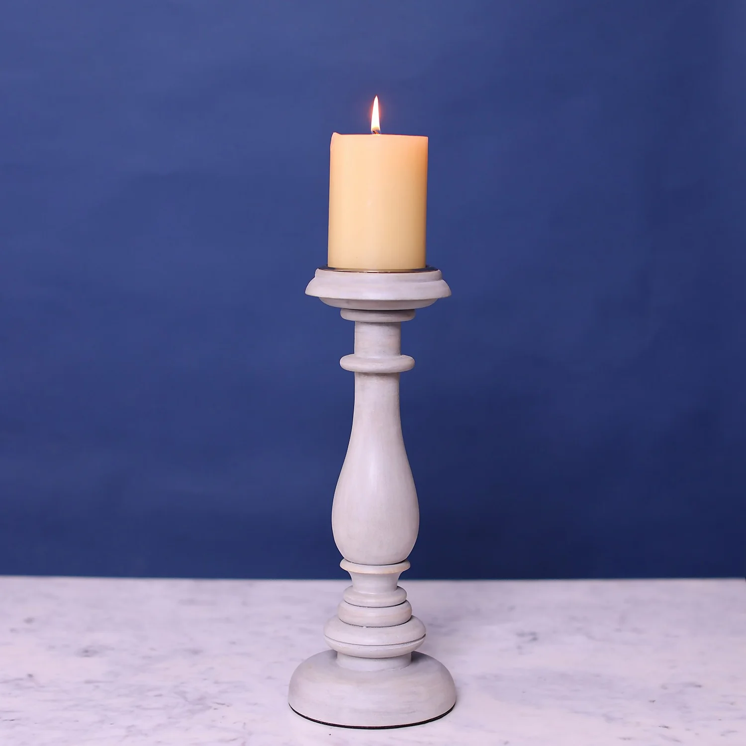 Country Living Wooden Pillar Holder - Large 2 Country Living Wooden Pillar Holder - Large - Image 2