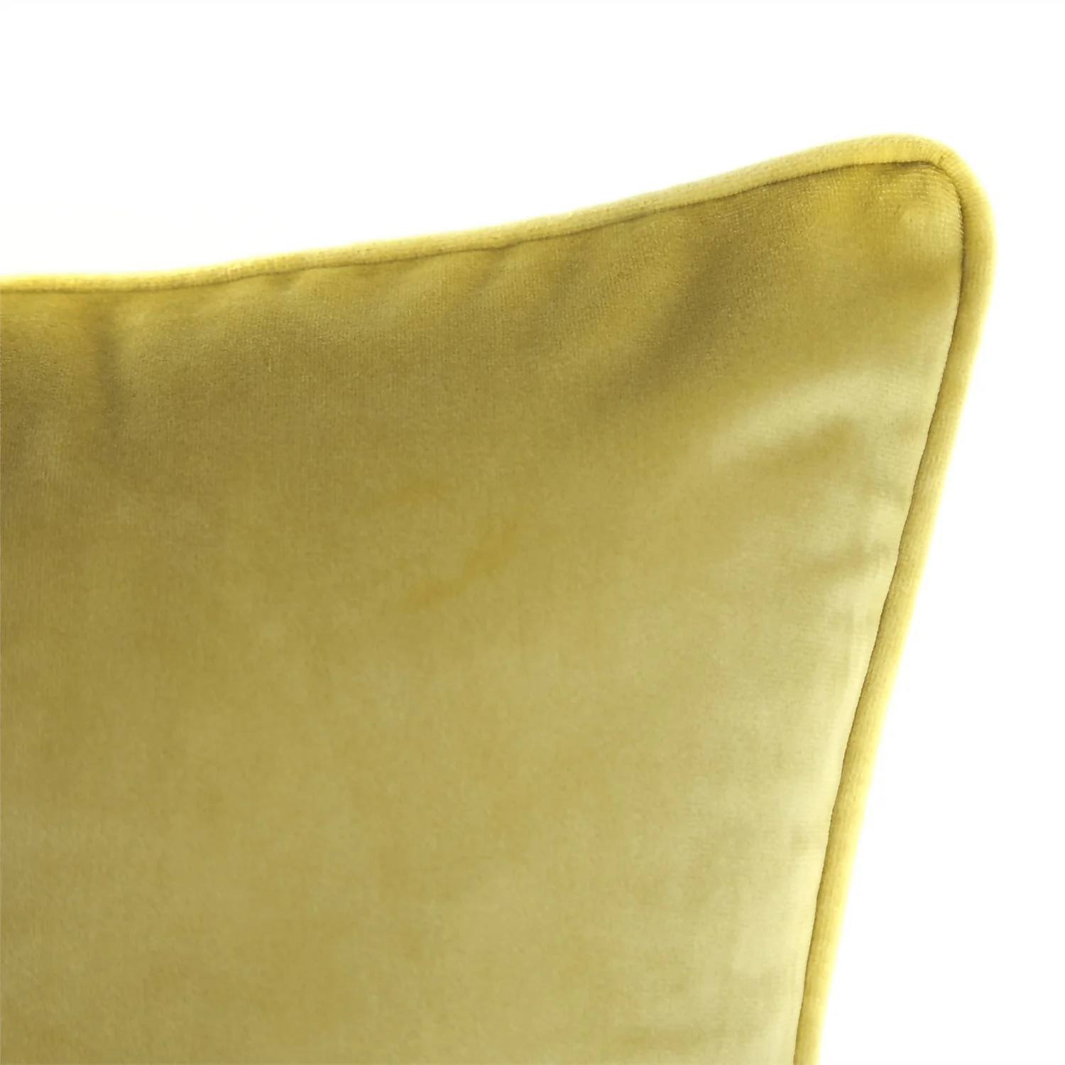 None Large Plain Velvet Cushion - Ochre - 58x58cm 3 None Large Plain Velvet Cushion - Ochre - 58x58cm - Image 3