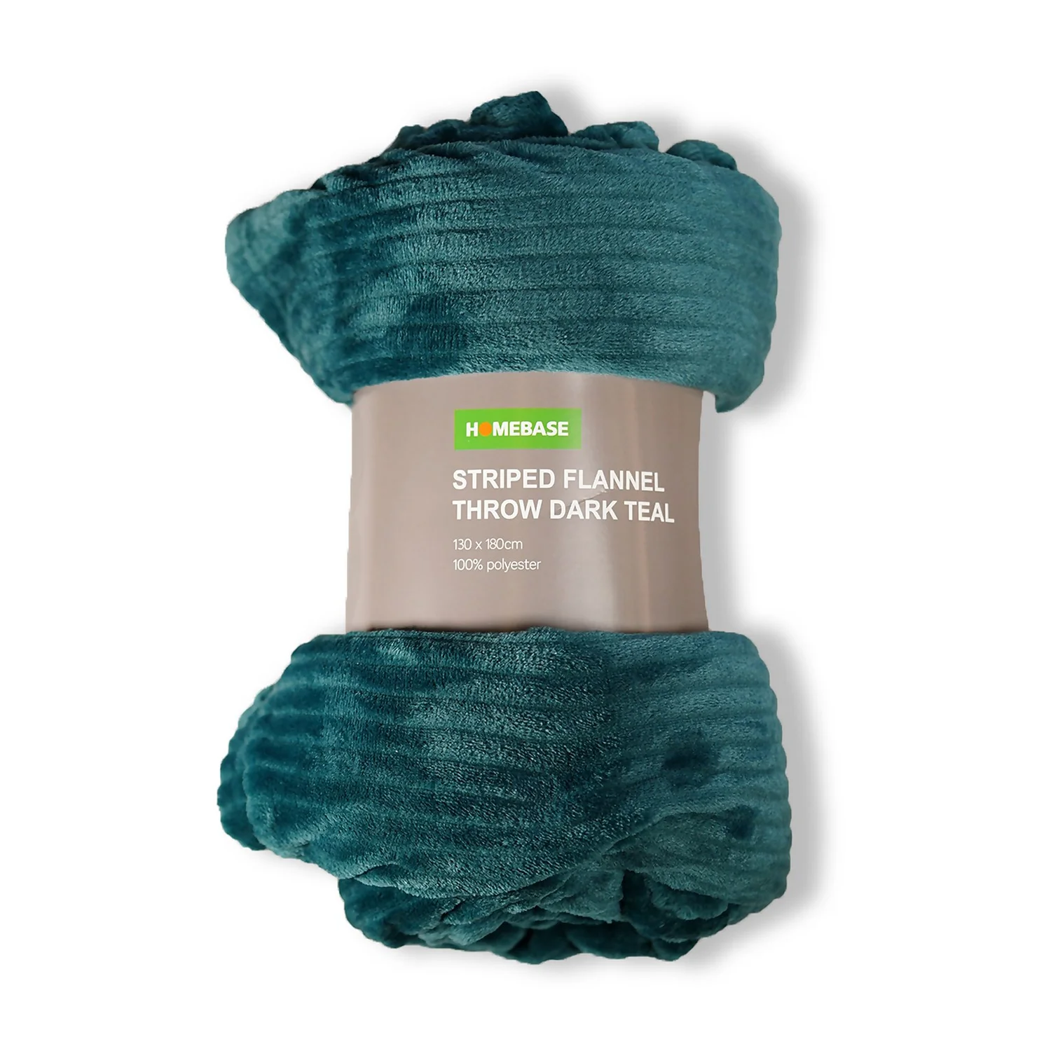 Striped Fleece Throw - Dark Teal - 130x180cm 1 Striped Fleece Throw - Dark Teal - 130x180cm