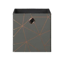 Clever Cube Velvet Geometric Insert - Grey & Rose Gold -Curver Shop 12932953 1544887876394671