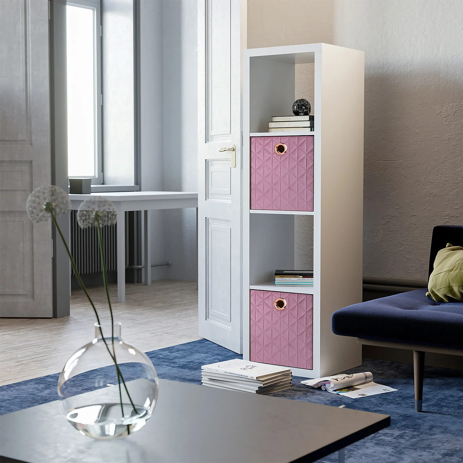 Clever Cube Quilted Velvet Insert - Blush Pink 2 Clever Cube Quilted Velvet Insert - Blush Pink - Image 2