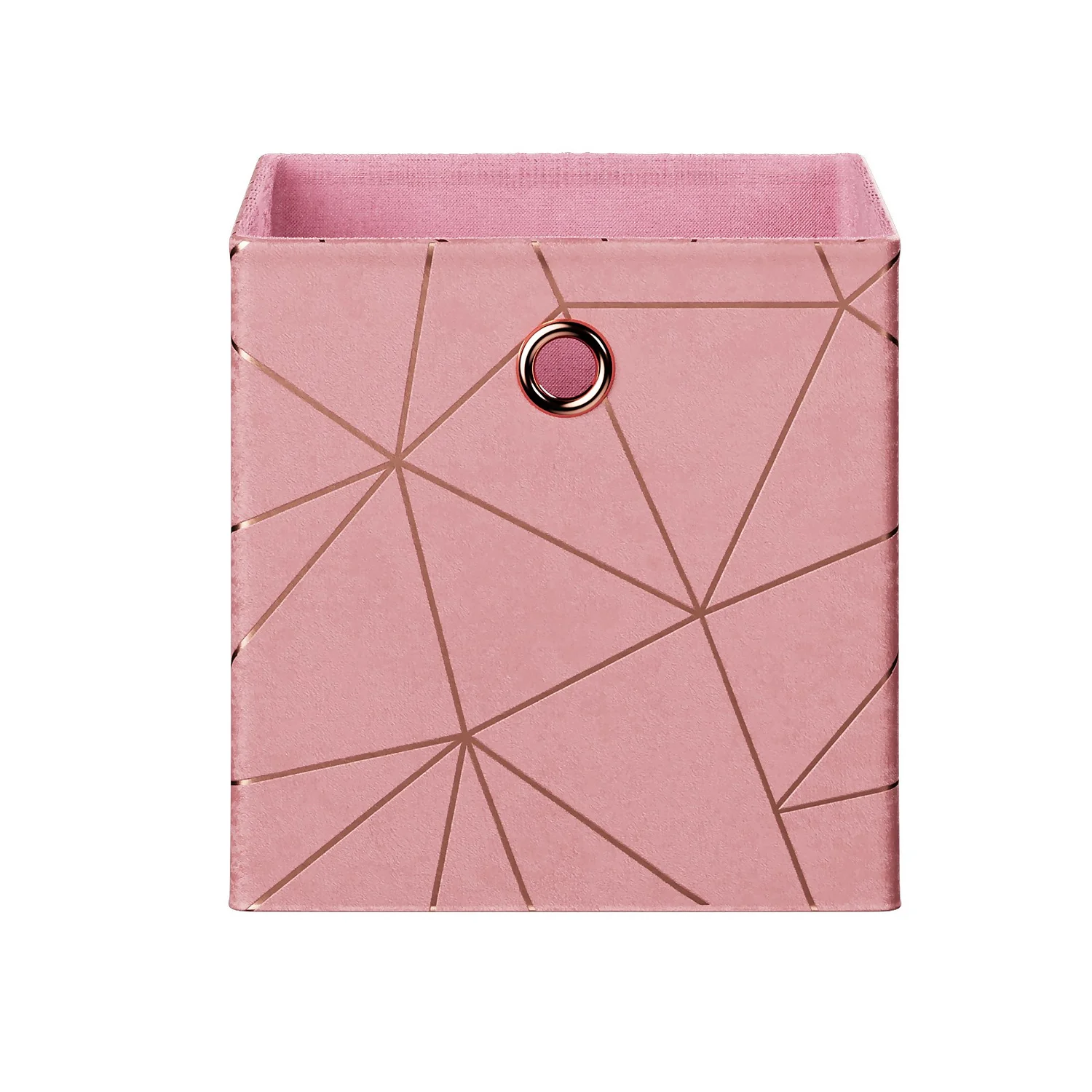 Clever Cube Velvet Geometric Insert - Pink & Rose Gold 3 Clever Cube Velvet Geometric Insert - Pink & Rose Gold - Image 3