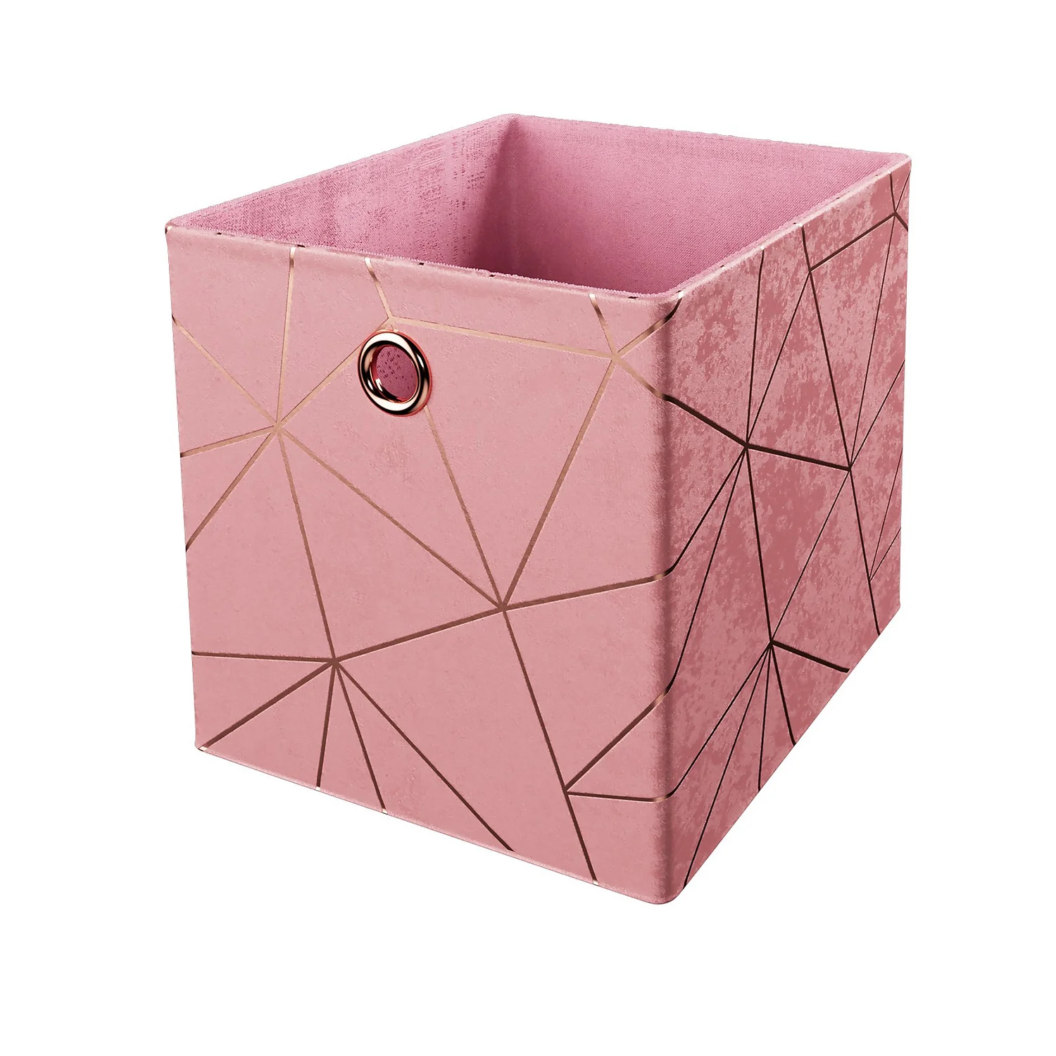 Clever Cube Velvet Geometric Insert - Pink & Rose Gold 1 Clever Cube Velvet Geometric Insert - Pink & Rose Gold