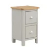 Norbury 2 Drawer Bedside Table - Grey