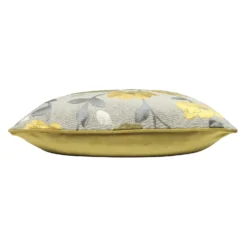Cut Velvet Poppy Cushion - 45x45cm - Yellow -Curver Shop 12969625 1144900336112514