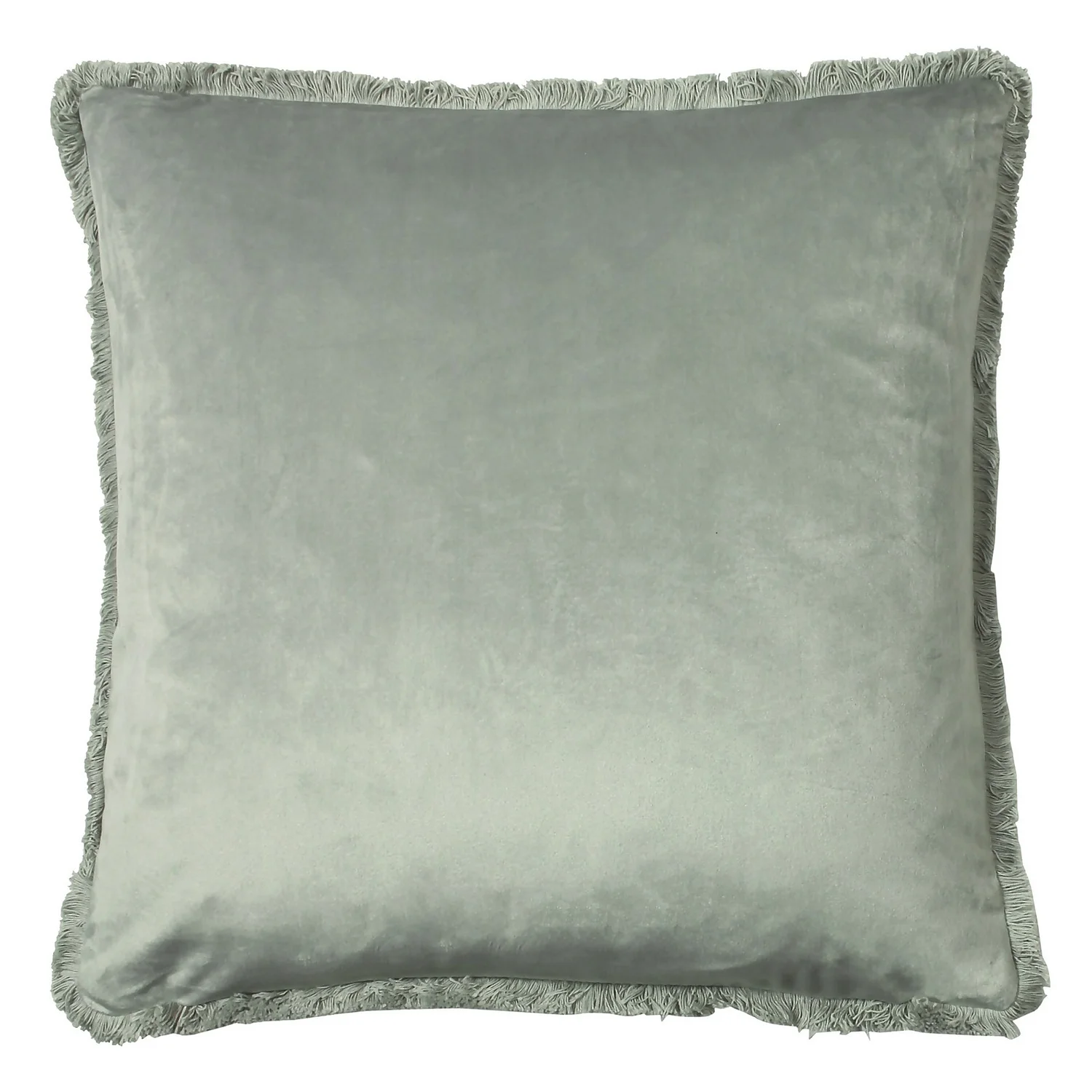 Peacock Cut Velvet Cushion With Fringe - 45x45cm 2 Peacock Cut Velvet Cushion With Fringe - 45x45cm - Image 2