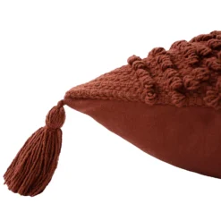 Knot Tassle Cushion - 45x45cm - Teracotta -Curver Shop 12969640 1444900336194909