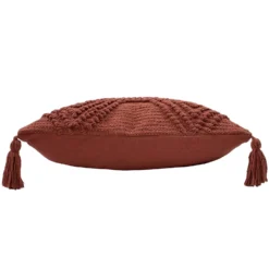 Knot Tassle Cushion - 45x45cm - Teracotta -Curver Shop 12969640 7964900336173075