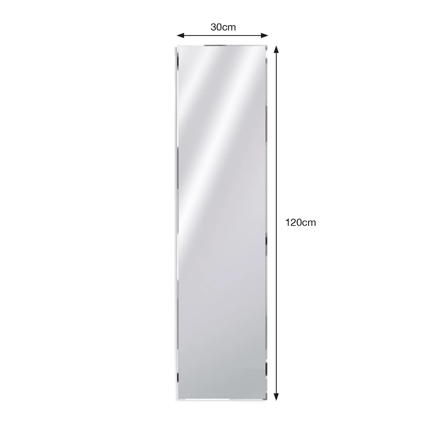 Frameless Mirror - 120x30cm 4 Frameless Mirror - 120x30cm - Image 4